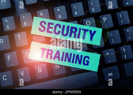 Conceptual display Security Training, Word for providing security awareness training for end users Stock Photo