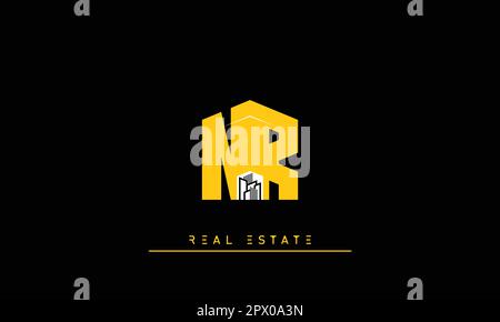 Real Estate letters Modern Creative logo NR , RN Stock Vector