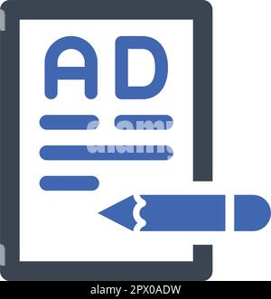 Advertisement content compose icon Stock Vector