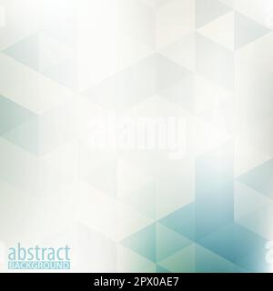 Abstract pale grey geometric pattern with bluish green triangles. Vector pattern Stock Vector