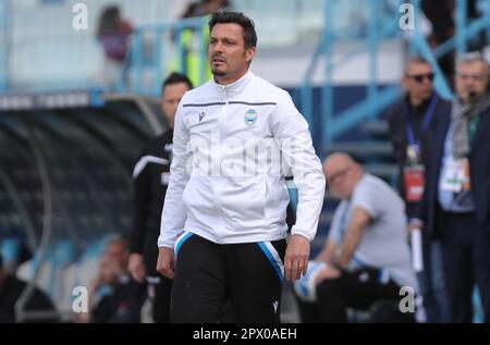 Massimo Oddo (head coach of Spal) during the Italian Football Championship Serie BKT 2022/2023 match Spal vs. Perugia at the Paolo Mazza stadium - Fer Stock Photo