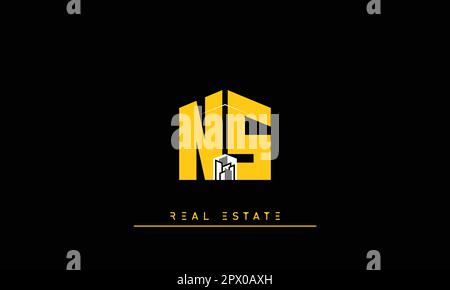 Real Estate letters Modern Creative logo NS , SN Stock Vector