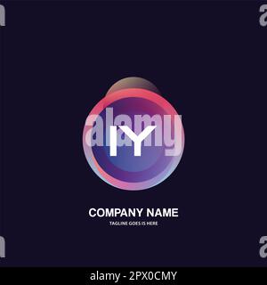 initial logo With Colorful Circle template vector Stock Vector
