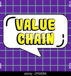 Text sign showing Value Chain, Business concept Business manufacturing process Industry development analysis Stock Photo