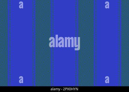 Seamless background lines. Stripe fabric vector. Vertical textile pattern texture in blue and green colors. Stock Vector