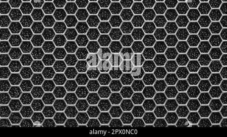 Futuristic black glowing hexagonal background design Stock Photo