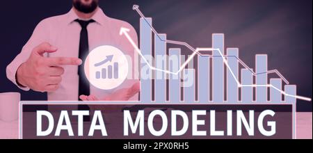 Writing displaying text Data Modeling, Word for process of transferring data between data storage systems Stock Photo