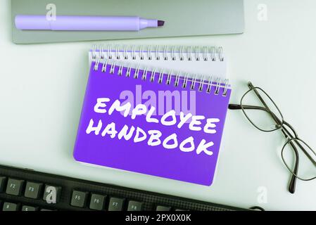 Handwriting text Employee Handbook, Concept meaning Document that contains an operating procedures of company Stock Photo