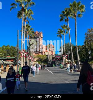 Orlando, FL USA- November 27, 2021: People walking around  Hollywood Studios Walt Disney World in Orlando, Florida. Stock Photo