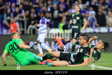 Budapest, Hungary. 01st May, 2023. Ujpest FC v Ferencvarosi TC