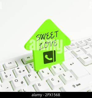 Writing displaying text Sweet Love, Business overview Title for beloved person Happy Valentines Day Stock Photo