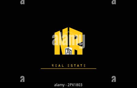 Real Estate letters Modern Creative logo NR , RN Stock Vector