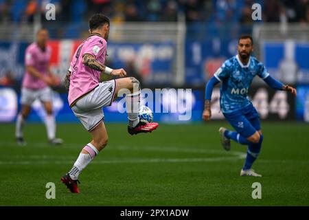 Como, Italy. 01st May, 2023. Palermo's Matteo Brunori during the Italian Serie BKT soccer match Como 1907 vs Palermo FC at the Comunale G. Sinigaglia stadium in Como, Italy, 1st of May 2023 Credit: Live Media Publishing Group/Alamy Live News Stock Photo