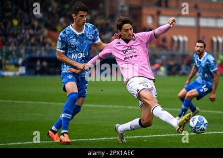 Como, Italy. 01st May, 2023. Palermo's Edoardo Soleri during the Italian Serie BKT soccer match Como 1907 vs Palermo FC at the Comunale G. Sinigaglia stadium in Como, Italy, 1st of May 2023 Credit: Live Media Publishing Group/Alamy Live News Stock Photo