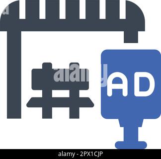 Bus stop ads icon Stock Vector