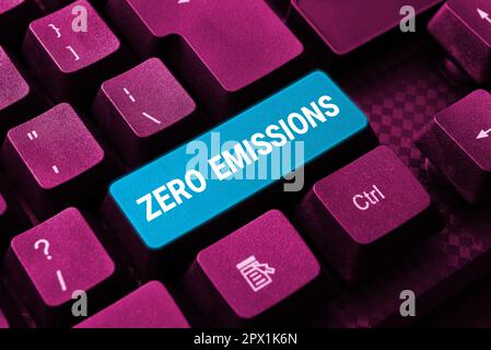 Handwriting text Zero Emissions, Business showcase emits no waste products that pollute the environment Stock Photo