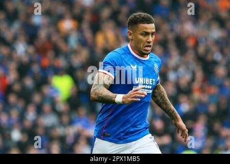 James Tavernier, professional football player, with Rangers FC, during the Scottish Cup semi-final at Hampden Park, Glasgow, Scotland, UK Stock Photo