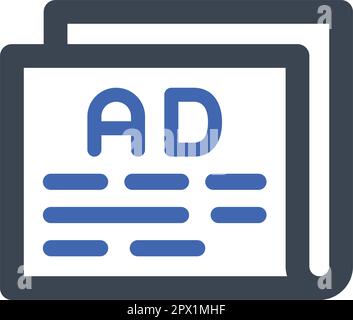 Advertisement newspaper icon Stock Vector