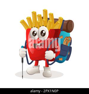 Premium Vector  Happy french fries bag character funny fast food mascot