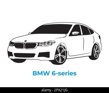 Vector silhouettes, icons of BMW brand cars Stock Vector