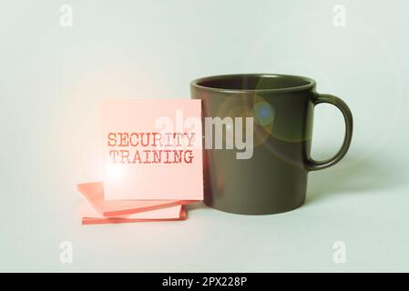 Text caption presenting Security Training, Business idea providing security awareness training for end users Stock Photo