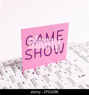 Handwriting text Game Show, Word for Program in television or radio with players that win prizes Stock Photo