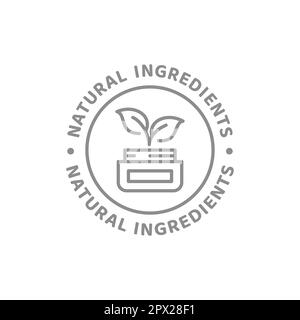 Natural ingredients cosmetics line vector label. Skin care, organic product badge. Stock Vector