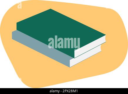 Set of Colored Books on Orange Background. Vector Illustration of Two Books in Cartoon Style Stock Vector