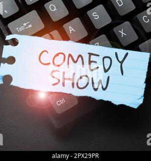 Writing displaying text Comedy Show, Conceptual photo Funny program Humorous Amusing medium of Entertainment Stock Photo