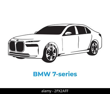 Vector silhouettes, icons of BMW brand cars Stock Vector