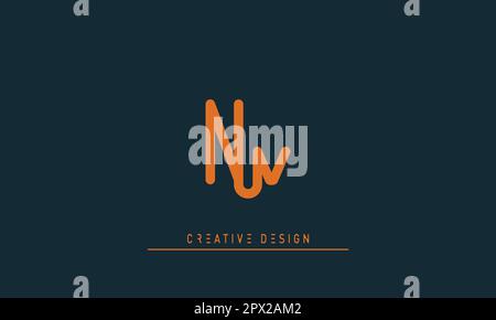 Alphabet letters Modern Creative logo NV , VN Stock Vector