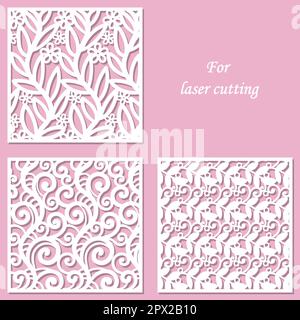 Set of templates for laser cutting. Vector Stock Vector