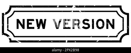 Grunge black new version word rubber seal stamp on white background Stock Vector