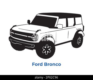 Vector silhouettes, icons of Ford brand cars Stock Vector