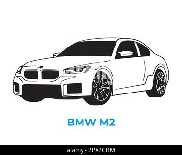 Vector silhouettes, icons of BMW brand cars Stock Vector