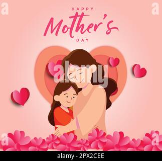 Happy mothers day set of flower labels and cards Stock Vector