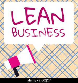 Writing displaying text Lean Business, Word for improvement of waste minimization without sacrificing productivity Stock Photo