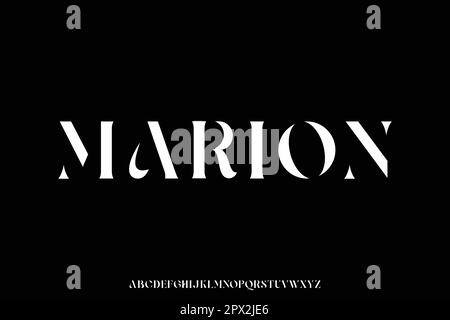 Beautiful and elegant abstract stencil type serif font vector Stock Vector