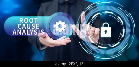 Handwriting text Root Cause Analysis, Concept meaning Method of Problem Solving Identify Fault or Problem Stock Photo