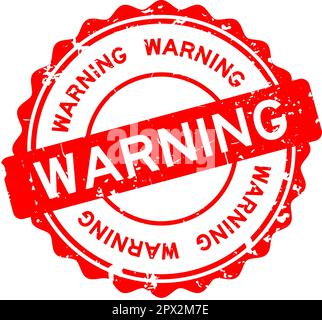 Grunge red hazard word round rubber seal stamp on white background ...