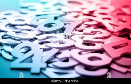 Mathematics background made with solid numbers - Closeup view Stock Photo