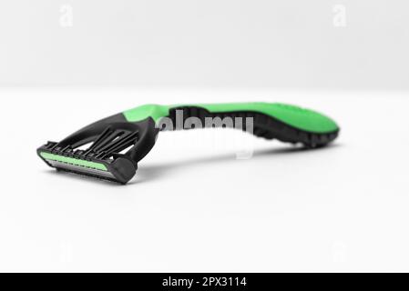 Disposable safety razor close up single use close up plastic sharp ...