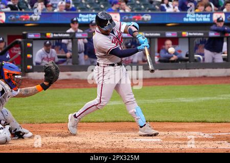 Atlanta Braves' Chadwick Tromp bats during the ninth inning of a