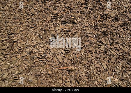 Loose volcanic rocks surface. Full frame texture. Stock Photo