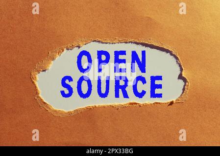 Inspiration showing sign Open Source, Word for denoting software which original source code freely available Stock Photo