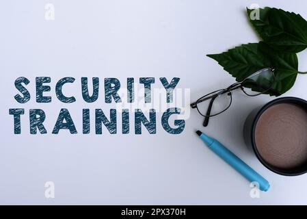 Text caption presenting Security Training, Internet Concept providing security awareness training for end users Stock Photo