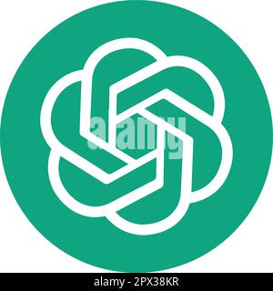 Chatgpt logo, Open AI logotype, AI chatbot, Chat GPT app. AI Artificial intelligence chatbot services logo company isolated on transparent background. Stock Vector