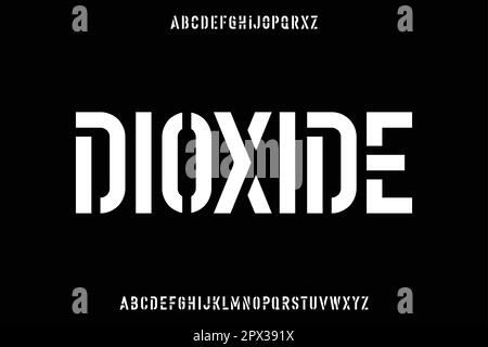 Modern condense stencil display font vector with alternate Stock Vector
