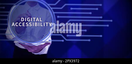 Text caption presenting Digital Accessibility, Business approach electronic technology that generates stores and processes data Stock Photo
