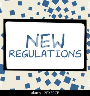 Inspiration showing sign New Regulations, Business showcase Regulation controlling the activity usually used by rules. Stock Photo